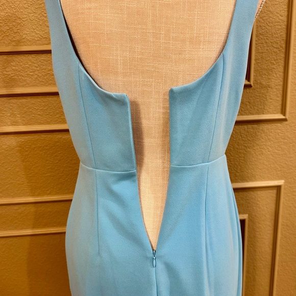 BADGLEY MISCHKA Elegant Blue Asymmetrical Sleeveless Dress. Size 10 - Picture 9 of 9